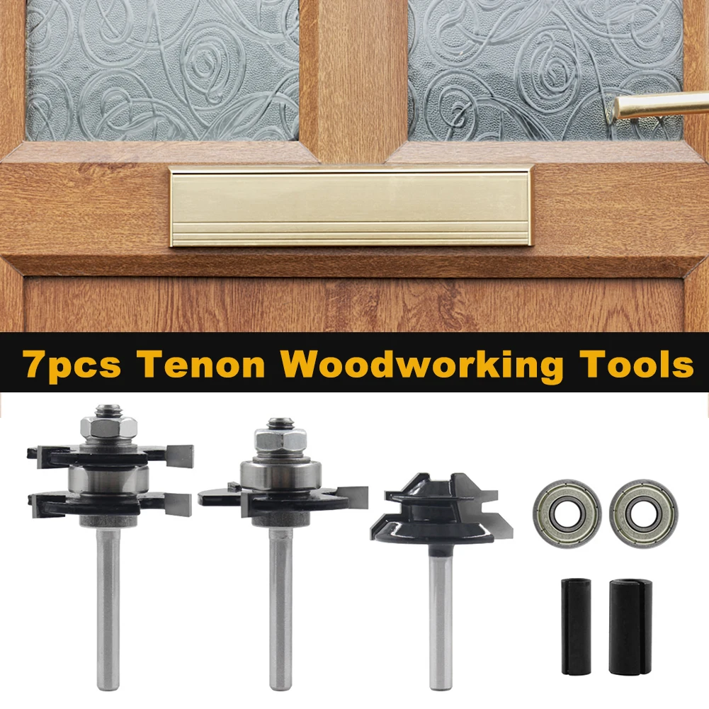 7pcs 45 Degree Lock Miter 3 Teeth T Shape Woodworking Tools Milling Cutter 1/4inch Shank Carpentry Router Bit Set Tongue Groove
7pcs 45 Degree Lock Miter 3 Teeth T Shape Woodworking Tools Milling Cutter 1/4inch Shank Carpentry Router Bit Set Tongue Groove