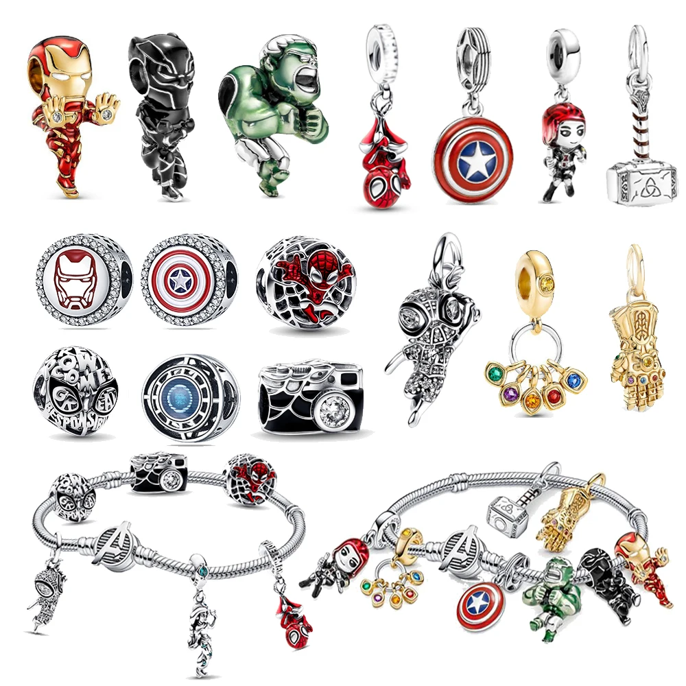 Disney Movie Figure Spider Man Ironman Pendant Silver Bracelet Pandora Charm Bead 925 Bracelet DIY Jewelry Children's Toys Gift
Disney Movie Figure Spider Man Ironman Pendant Silver Bracelet Pandora Charm Bead 925 Bracelet DIY Jewelry Children's Toys Gift