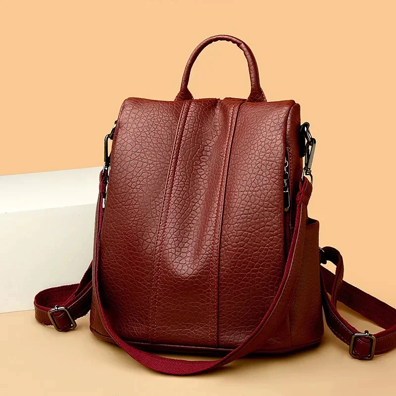 New High Quality Leather Ladies Backpack Luxury Designer Women Girls School Bag Solid Color Anti Theft Vintage
New High Quality Leather Ladies Backpack Luxury Designer Women Girls School Bag Solid Color Anti Theft Vintage