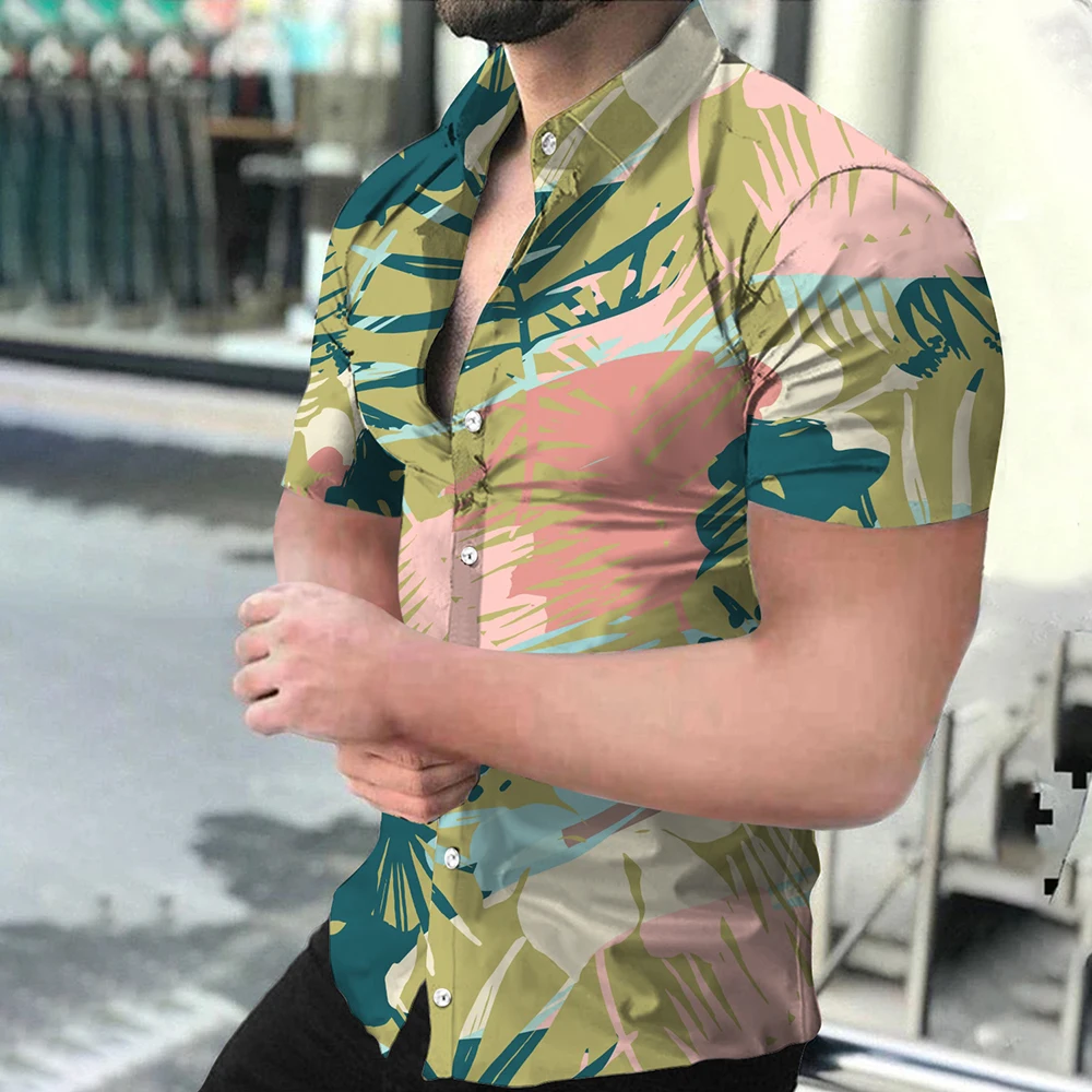 Mens Printed Shirts Printing Short-sleeved Steetwear Shirts Summer Trendy 3D Digital Blouse Button-Down Casual Fitness Blouse
Mens Printed Shirts Printing Short-sleeved Steetwear Shirts Summer Trendy 3D Digital Blouse Button-Down Casual Fitness Blouse