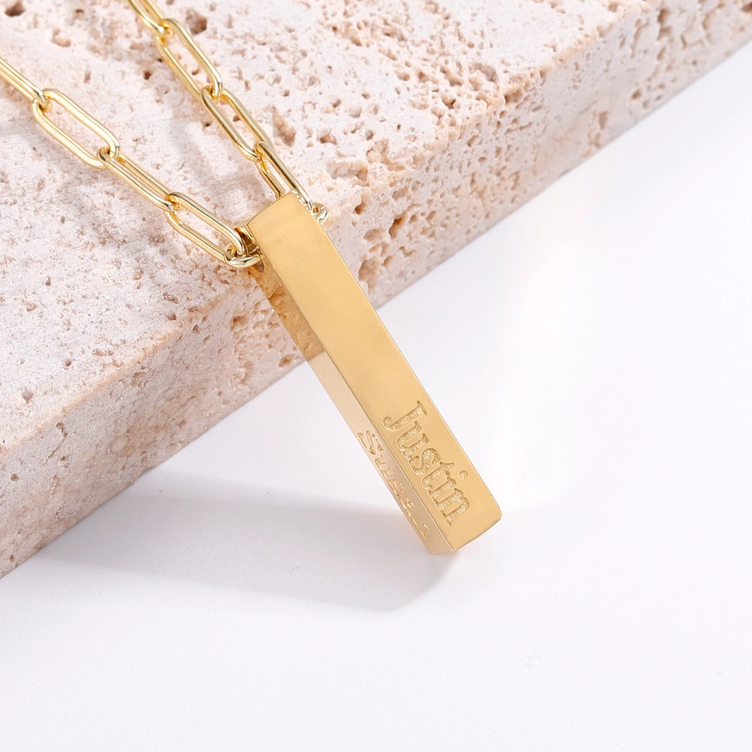 Custom Name Geometry Necklace Fashion Stainless Steel Engrave 4 Sides Women Men Personalized Square Bar Necklace Creative Gift
Custom Name Geometry Necklace Fashion Stainless Steel Engrave 4 Sides Women Men Personalized Square Bar Necklace Creative Gift