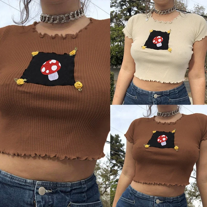 Frill Short Sleeve Cropped Tshirt Ladies Summer Fashion Basic T Shirt Women Cute Tee Shirt Streetwear
Frill Short Sleeve Cropped Tshirt Ladies Summer Fashion Basic T Shirt Women Cute Tee Shirt Streetwear