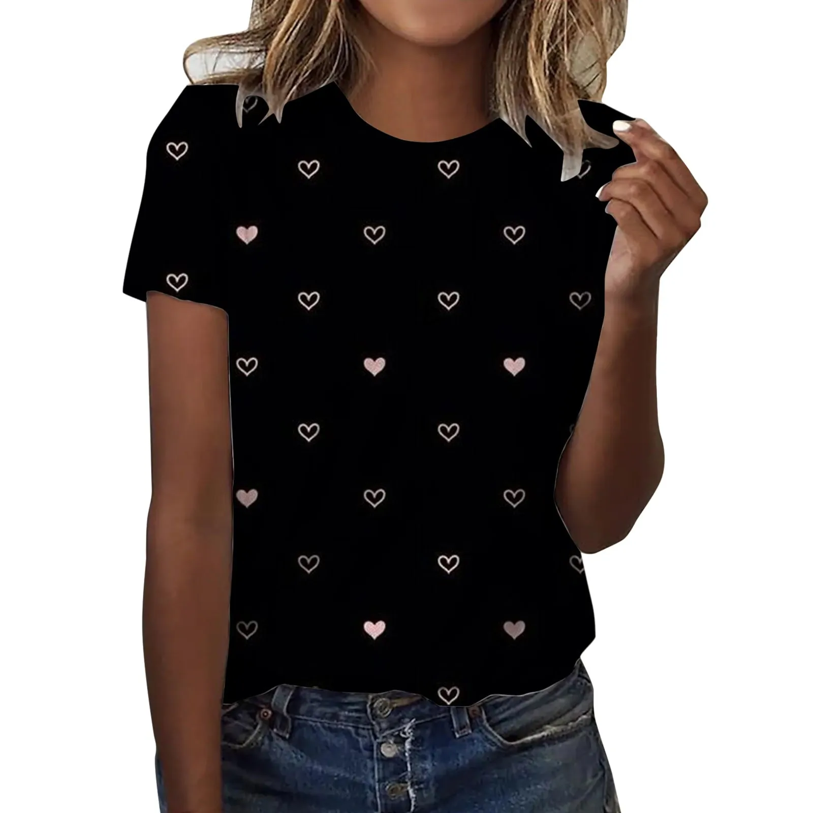 Womens Tops Loose Fitting Womens Summer Casual Printed Short Sleeve Crew Neck Loose Casual T Shirt Woman's Shirts
Womens Tops Loose Fitting Womens Summer Casual Printed Short Sleeve Crew Neck Loose Casual T Shirt Woman's Shirts