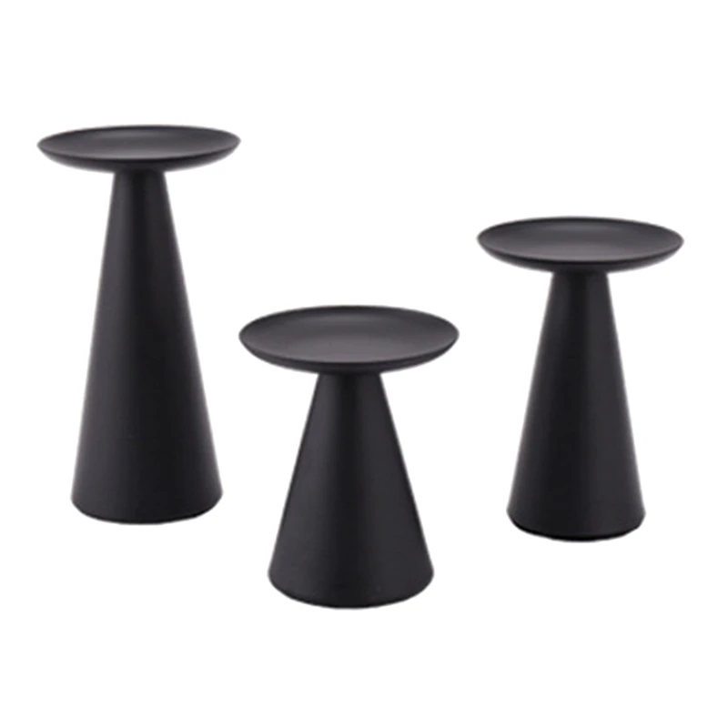 

Черный подсвечник, набор из 3 подсвечников в стиле ретро, подсвечник для столовых свечей, центральный элемент для украшения стола