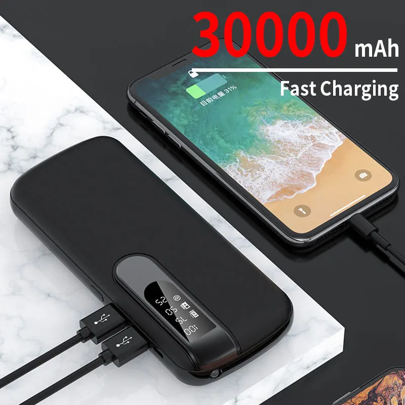 Внешний аккумулятор с фонариком и цифровым дисплеем, 30000 мАч
Внешний аккумулятор с фонариком и цифровым дисплеем, 30000 мАч
