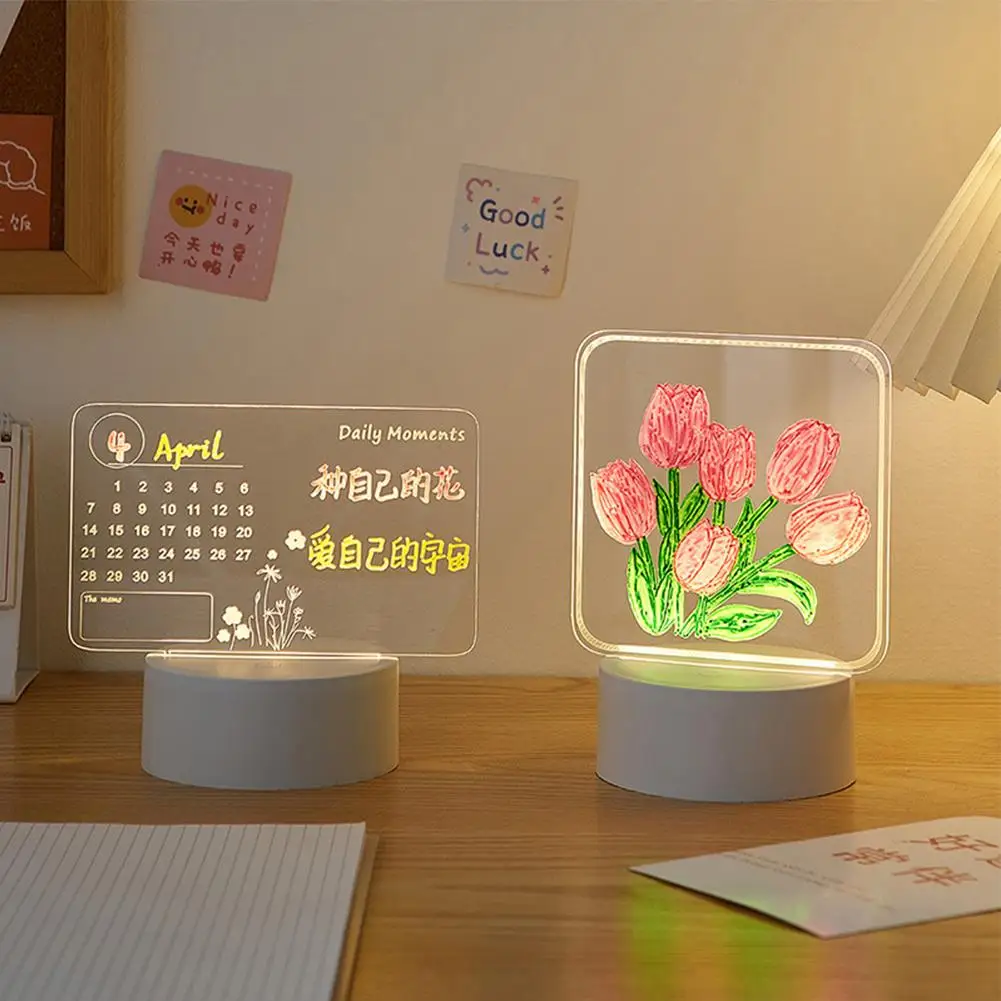 NEW Desktop Message Board Luminous Transparent Erasable Led Note Board Night Light Decorative Ornament With Pen
NEW Desktop Message Board Luminous Transparent Erasable Led Note Board Night Light Decorative Ornament With Pen