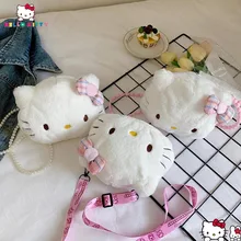 Kawaii Sanrio Crossbody Hello Kitty Plush Bag Mini Kuromi Shoulder Messenger Bag Plushies Cinnamoroll Backpack Storage Gift Girl