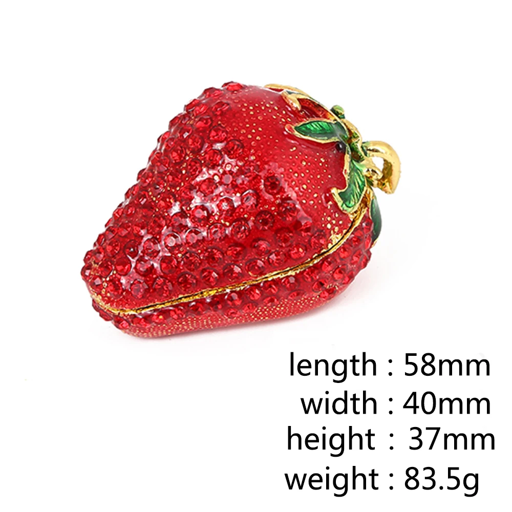 Креативная металлическая винтажная шкатулка-органайзер в виде клубники для хранения ювелирных изделий, свадебных колец, украшений 
Креативная металлическая винтажная шкатулка-органайзер в виде клубники для хранения ювелирных изделий, свадебных колец, украшений