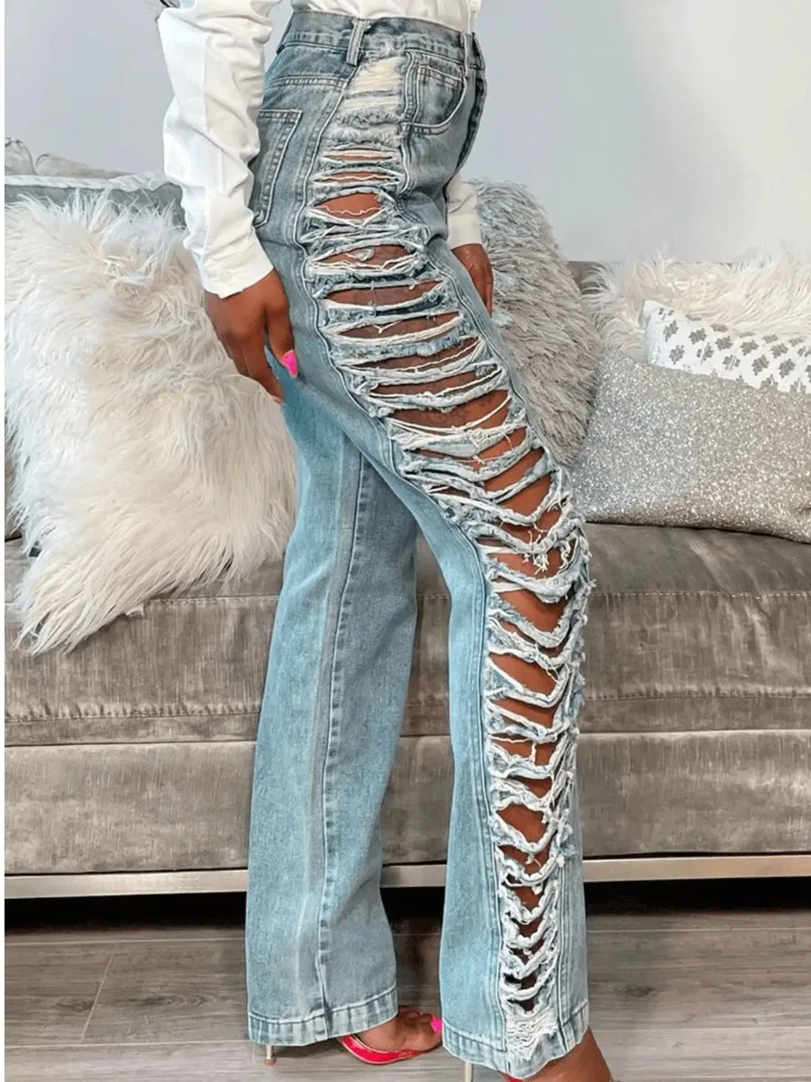 LW 2023 Casual Loose Blue Jeans Side Tassel Hollow Out Ripped Denim Pants Women High Waist Streetwear Straight Trousers
LW 2023 Casual Loose Blue Jeans Side Tassel Hollow Out Ripped Denim Pants Women High Waist Streetwear Straight Trousers