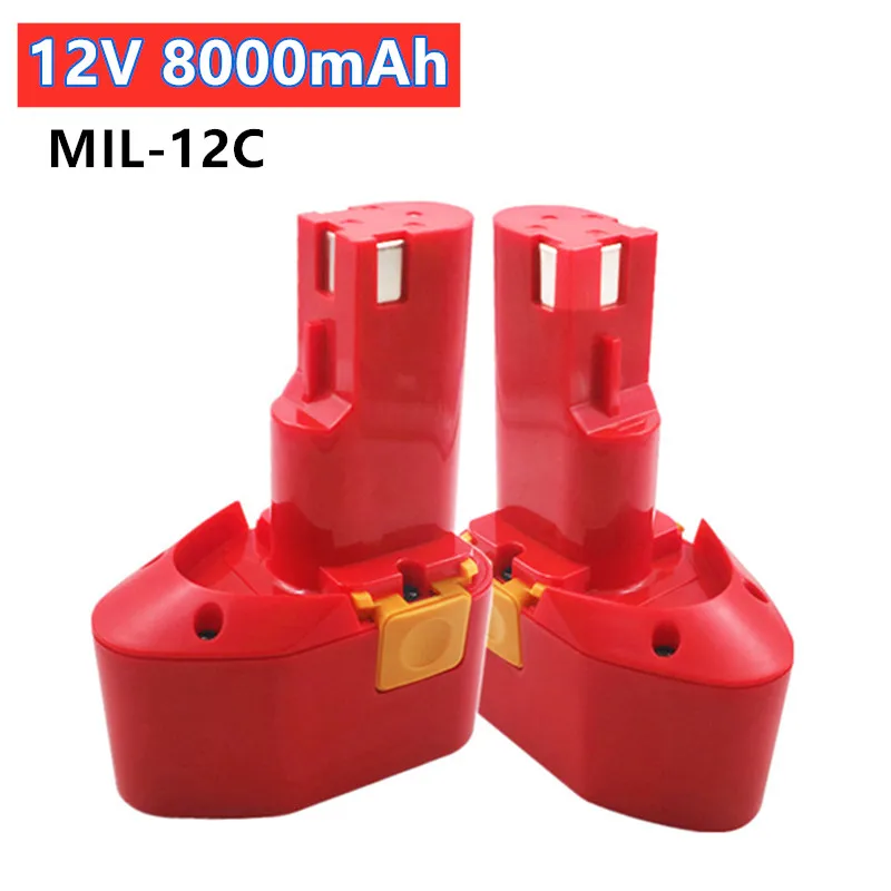 MIL-12C 12V 8000mAh Für Milwaukee Elektrowerkzeug Batterie 48-11-0200 48-11-0251 0401-1 0401-4 0407-22 0407-6 0415-20 12V NI-CD
MIL-12C 12V 8000mAh Für Milwaukee Elektrowerkzeug Batterie 48-11-0200 48-11-0251 0401-1 0401-4 0407-22 0407-6 0415-20 12V NI-CD