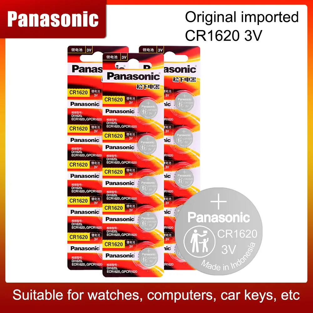 

PANASONIC Original CR1620 DL1620 ECR1620 CR 1620 3V Lithium Batteries Cell Button Coin Battery For Watch Car Remote Key