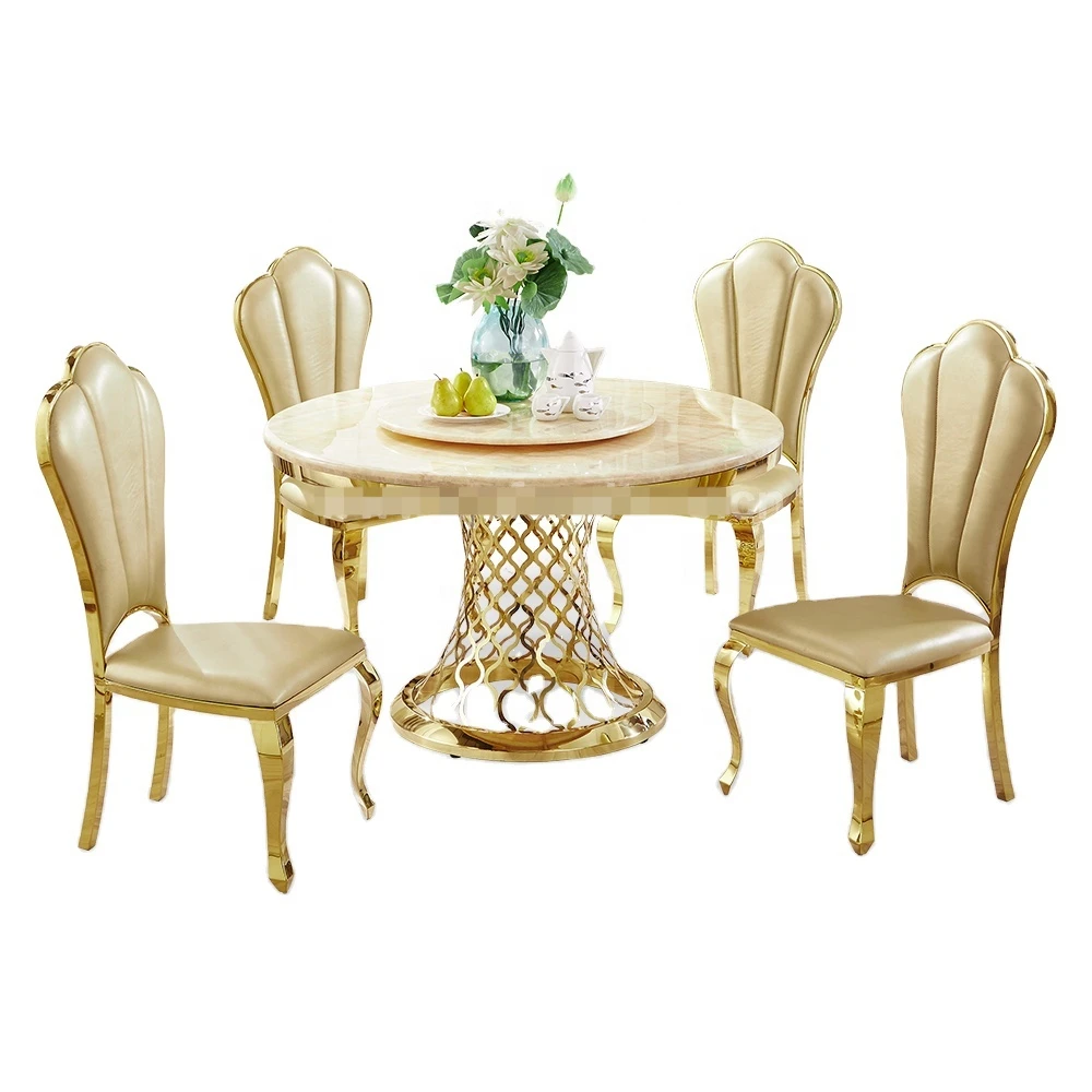 European Style Home Furniture Dining Room Table Marble Top Golden Stainless Steel Metal Gold Frame Dining Tables
European Style Home Furniture Dining Room Table Marble Top Golden Stainless Steel Metal Gold Frame Dining Tables