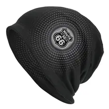 Sliver U S Route 66 Washed Thin Bonnet Windproof Casual Beanies Protection Men Women Hats