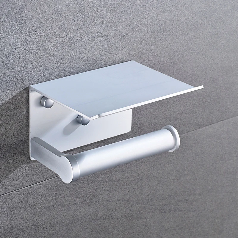 Wall Mounted Roll Holder Space Aluminum Roll Holder With Phone Shelf Toilet Paper Holder Towel Rack Kitchen Bathroom Accessories
Wall Mounted Roll Holder Space Aluminum Roll Holder With Phone Shelf Toilet Paper Holder Towel Rack Kitchen Bathroom Accessories