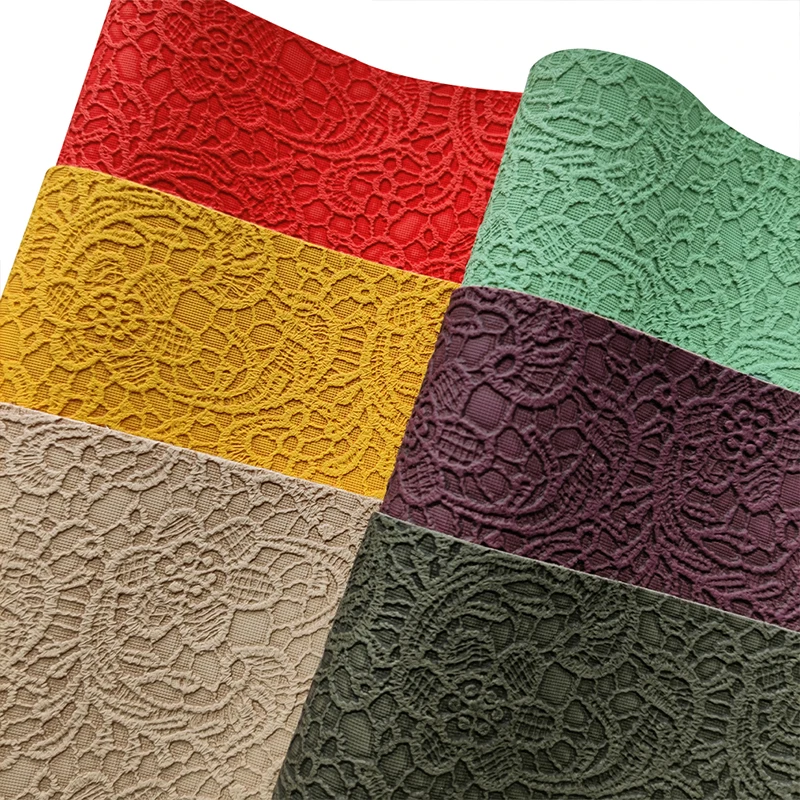 Synthetic Leatherette Lace Embossed Vinyl Fabric Rose Flower Faux Leather Sheet for Sewing Bows Bags Decor DIY Crafts Accessorie
Synthetic Leatherette Lace Embossed Vinyl Fabric Rose Flower Faux Leather Sheet for Sewing Bows Bags Decor DIY Crafts Accessorie