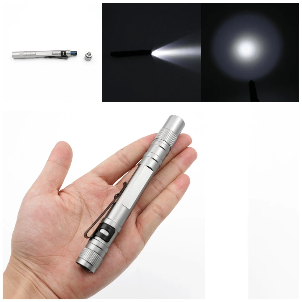 

XPE-R3 Mini Flashlight Portable Aluminum Alloy Penlight with Clip Light Non-slip Lamp Indoor Outdoor Lighting Tools