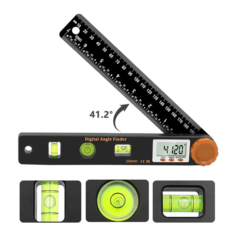 4in1 Measuring Angle 0-999.95°digital Instrument Angle Inclinometer Digital Electronic Goniometer Angle Detector Level Ruler
4in1 Measuring Angle 0-999.95°digital Instrument Angle Inclinometer Digital Electronic Goniometer Angle Detector Level Ruler