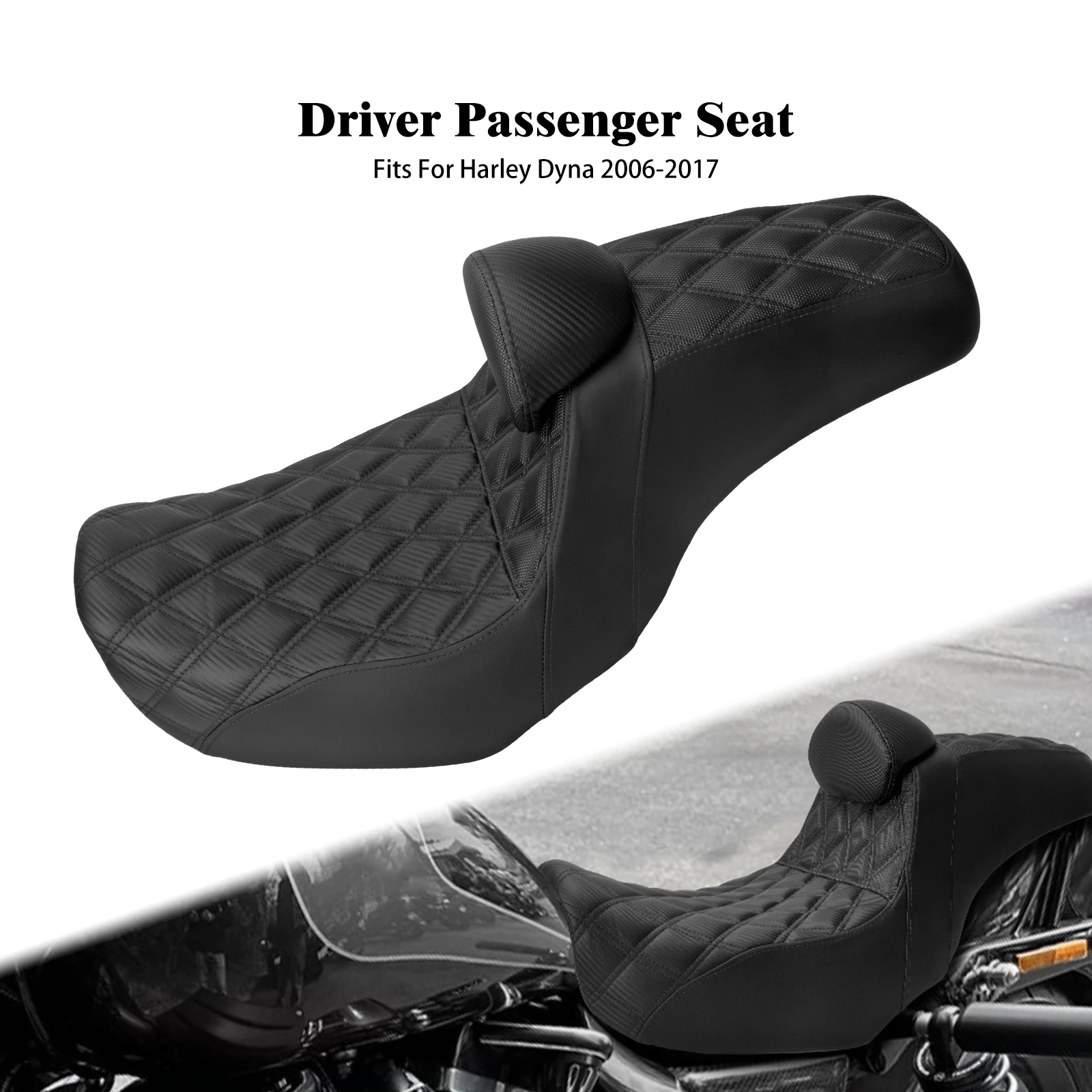 Два сиденья для мотоцикла со спинкой, подушки для седла водителя и пассажира для Harley Dyna Low Rider Fat Bob Street Bob 06-2017
Два сиденья для мотоцикла со спинкой, подушки для седла водителя и пассажира для Harley Dyna Low Rider Fat Bob Street Bob 06-2017