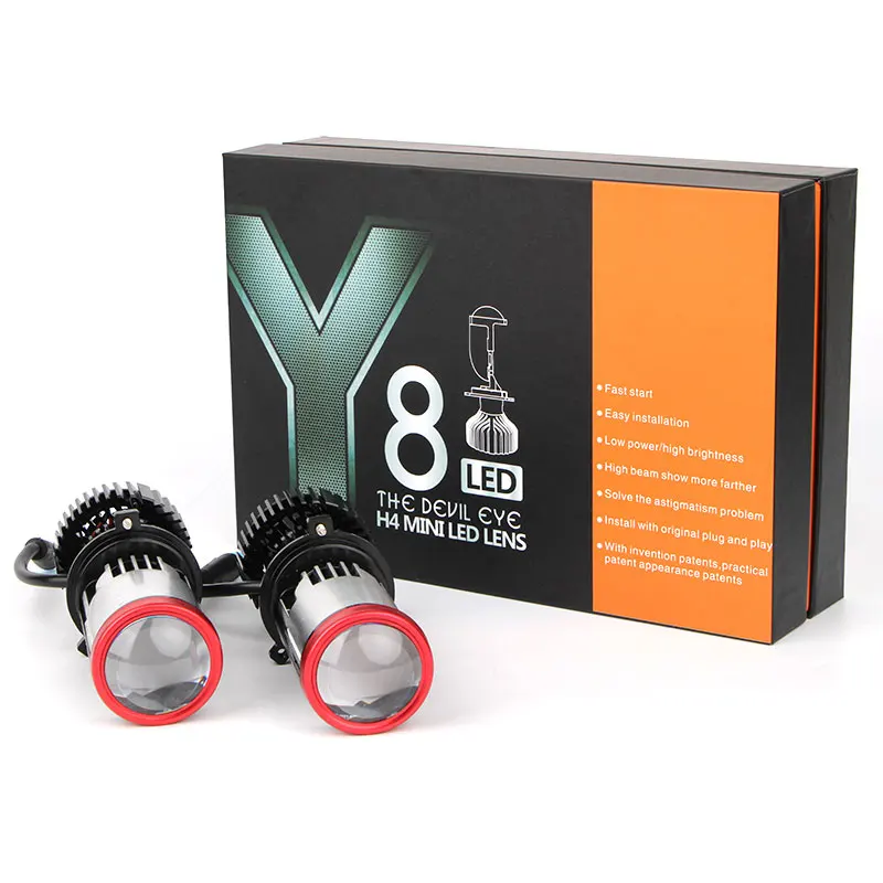 Y8 H4 Projector Bi Led Head Light 6000K Mini Car Bulbs Moto Lighting System With Fan Auto Parts
Y8 H4 Projector Bi Led Head Light 6000K Mini Car Bulbs Moto Lighting System With Fan Auto Parts