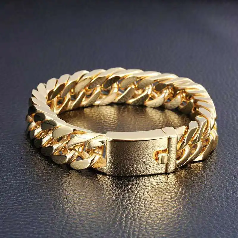 Men Fashion Gold Color Bracelet Personality Hip Hop Double Buckle Trend Domineer Fashion Bracelets
Men Fashion Gold Color Bracelet Personality Hip Hop Double Buckle Trend Domineer Fashion Bracelets