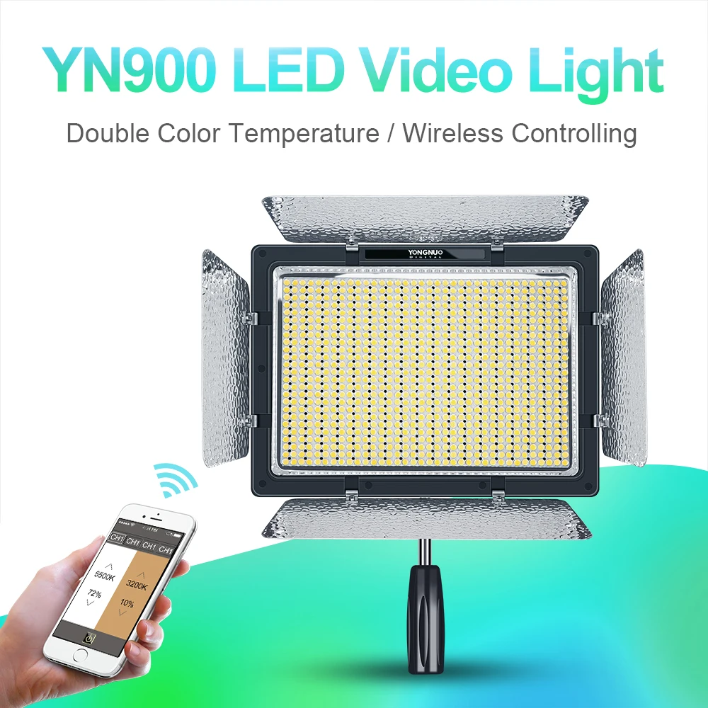 YONGNUO YN900 High CRI 95+ Wireless 3200K-5500K LED Video Light Panel,YN-900 900 Lamp Beans 7200LM 54W Led Lighting
YONGNUO YN900 High CRI 95+ Wireless 3200K-5500K LED Video Light Panel,YN-900 900 Lamp Beans 7200LM 54W Led Lighting