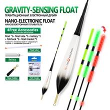 1Piece Luminous Gravity Sensor Color Change Float+1 CR425+1 Float Tube+1 Bag Hooks+1 Float Rest Composite Nano Electric Buoy