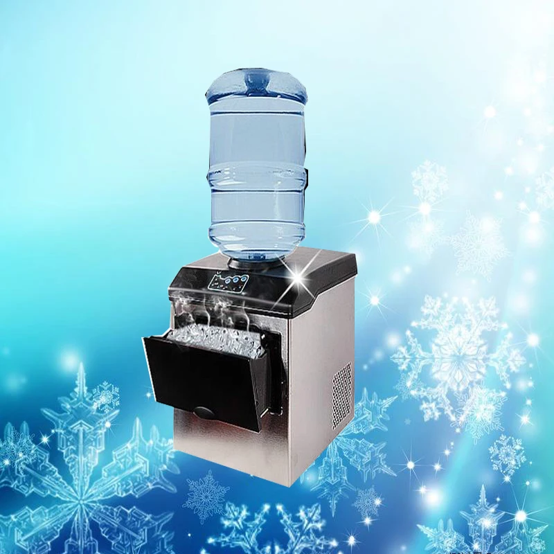 

Desktop Small Stainless Steel Ice Machine Sundae Smoothie Cold Drink Ice Machine Strawberry Juice Built-in Ice Cube Ice Machine