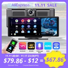 10.26 Inch 4K ADAS Car DVR Wireless Wired CarPlay Android Auto Dash Cam Camera GPS 24h Park Monitor Night Vision Video Recorder