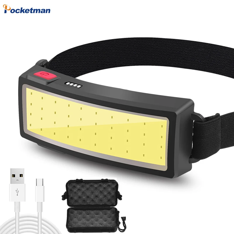 Headlamps Powerful COB LED Headlight Head Torch USB Rechargeable Headlamp Waterproof Head Front Light with Built-in Battery
Headlamps Powerful COB LED Headlight Head Torch USB Rechargeable Headlamp Waterproof Head Front Light with Built-in Battery