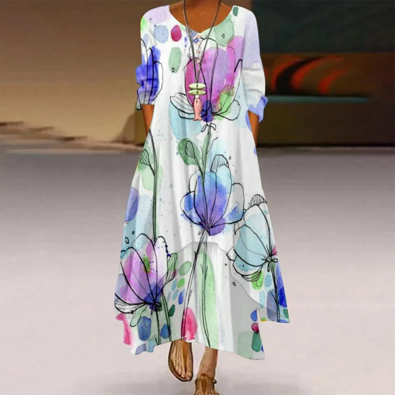 Autumn 2022 Dresses Women Bohemian Large Size Floral Print Summer Beach Women Dresses For Mother Of Bride Wedding Guest Dress
Autumn 2022 Dresses Women Bohemian Large Size Floral Print Summer Beach Women Dresses For Mother Of Bride Wedding Guest Dress