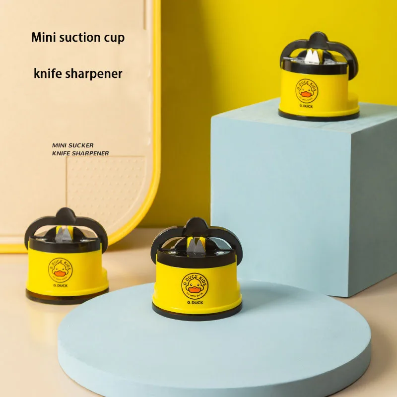 1 Piece Kitchen Sharpener Safety Knife Scissors Blade Sharpener Stone Knife Sharpener Small Yellow Duck Sharpener Tool with Suct
1 Piece Kitchen Sharpener Safety Knife Scissors Blade Sharpener Stone Knife Sharpener Small Yellow Duck Sharpener Tool with Suct