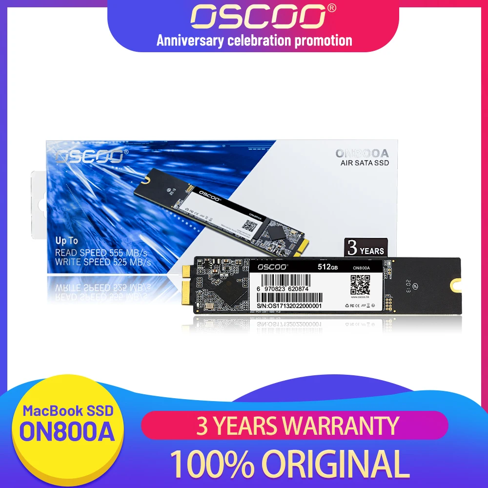 Твердотельный накопитель OSCOO SSD для Apple Macbook Air A1370 A1369 2010 2011 дюйма дешевый