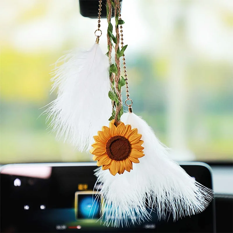 Sunflower Car Ornaments Decoration Rear View Mirror Car Accessories Interior Auto Accessoire Voiture Perfect for Women Girls
Sunflower Car Ornaments Decoration Rear View Mirror Car Accessories Interior Auto Accessoire Voiture Perfect for Women Girls