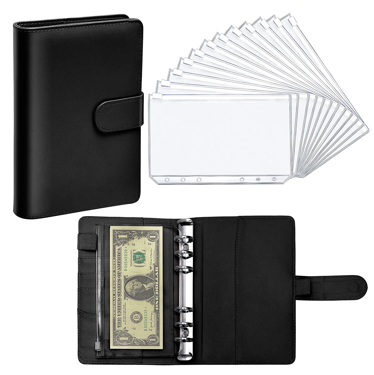 A6 PU Leather Binder Notebook Budget Planner Cover with 12 Pieces Zipper Pocket Personal Cash Budget Envelopes System
A6 PU Leather Binder Notebook Budget Planner Cover with 12 Pieces Zipper Pocket Personal Cash Budget Envelopes System