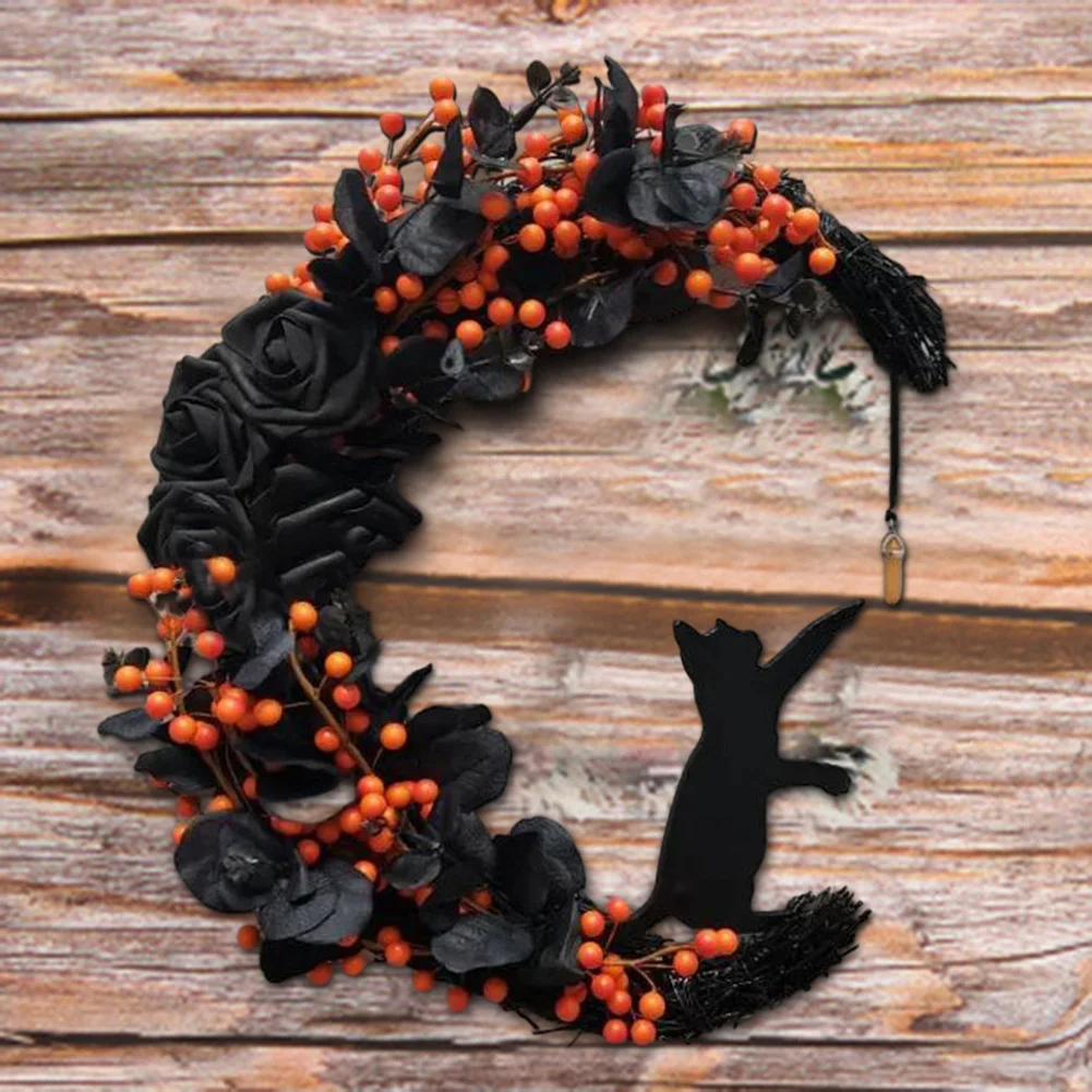 Halloween Wreath Hanging Pendents Stars Cat Moon Vine Garlands Happy Halloween Day Front Door Decoration Wall Pendants
Halloween Wreath Hanging Pendents Stars Cat Moon Vine Garlands Happy Halloween Day Front Door Decoration Wall Pendants
