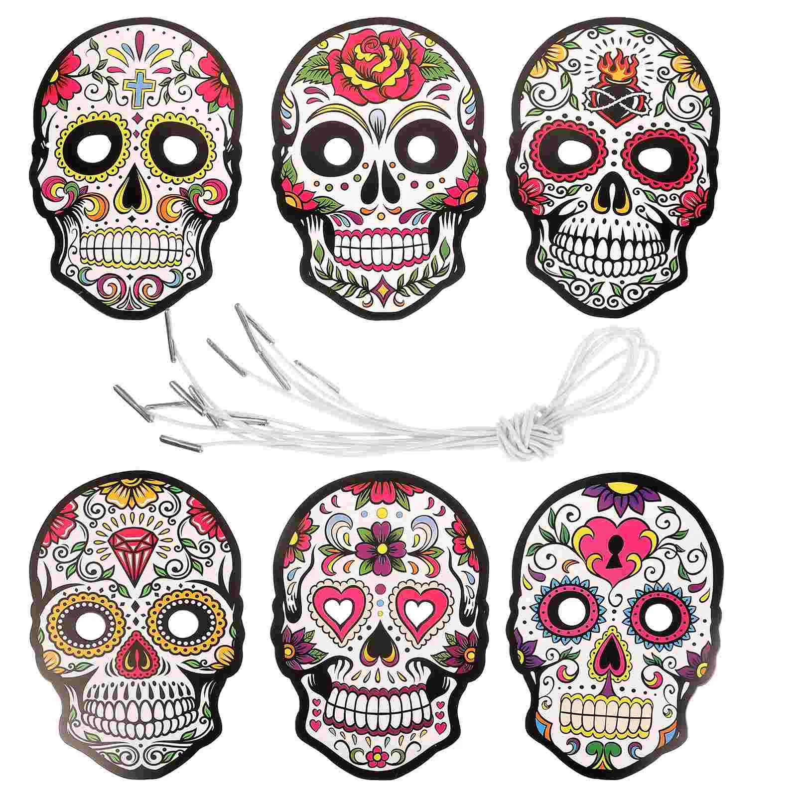 6Pcs Day The Dead Masks Masks Skull Paper Masks Kids Skeletons Cosplay Masks Cinco De Mayo Fiesta Headwear Halloween
6Pcs Day The Dead Masks Masks Skull Paper Masks Kids Skeletons Cosplay Masks Cinco De Mayo Fiesta Headwear Halloween