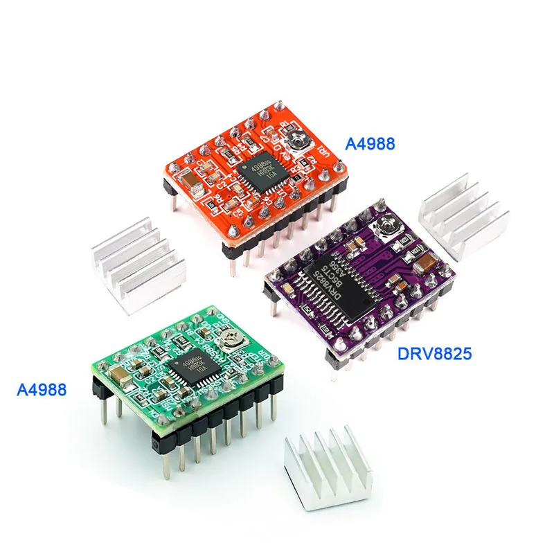 1/2Pcs Repap Stepper Driver A4988 DRV8825 Stepper Motor Driver With Heat Sink 3D Printer Accessories 
1/2Pcs Repap Stepper Driver A4988 DRV8825 Stepper Motor Driver With Heat Sink 3D Printer Accessories