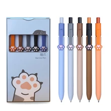 Cute Cat Paw Retractable Press Gel Pens 0.5mm Black Ink Ballpoint Pen Kawaii School Student Writing Stationery Supplies