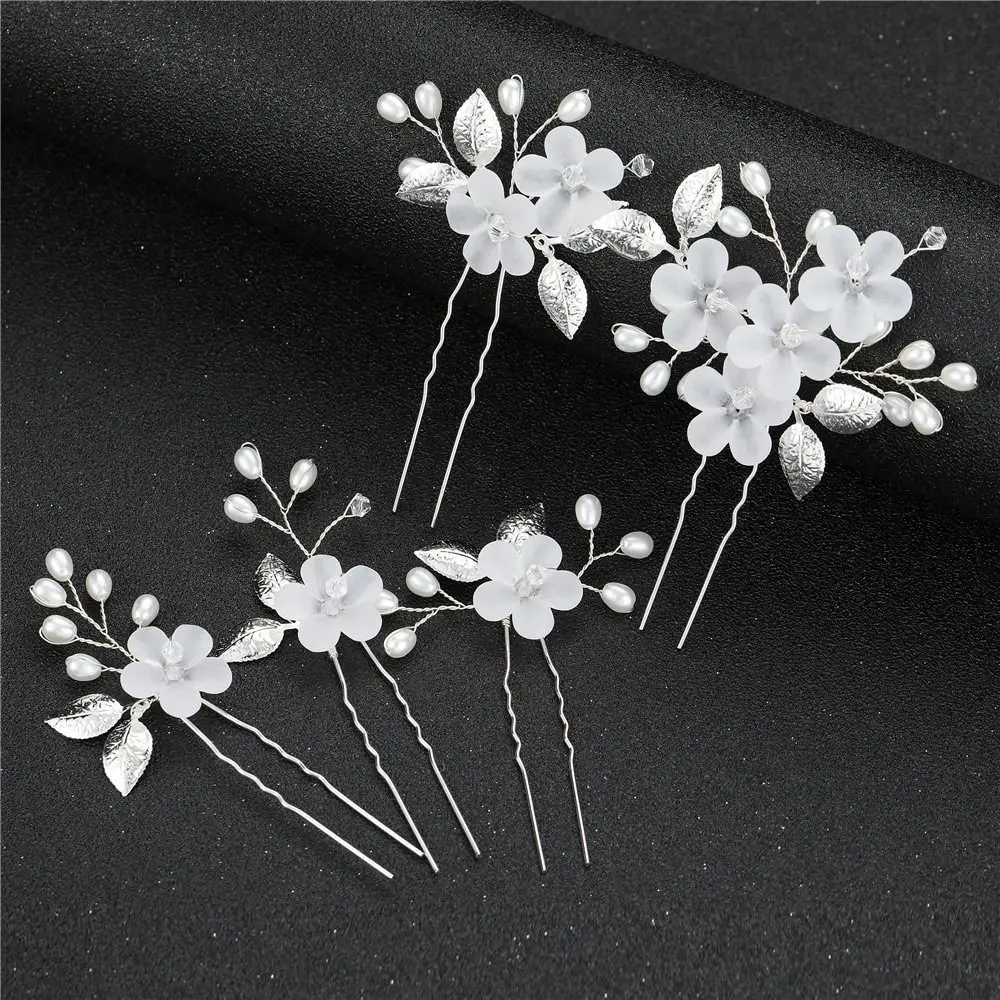 Заколки для волос аксессуары для волос для женщин Свадебные аксессуары заколки для волос ювелирные изделия с жемчугом Стразы Цветочные U-образные шпильки для волос головной убор
