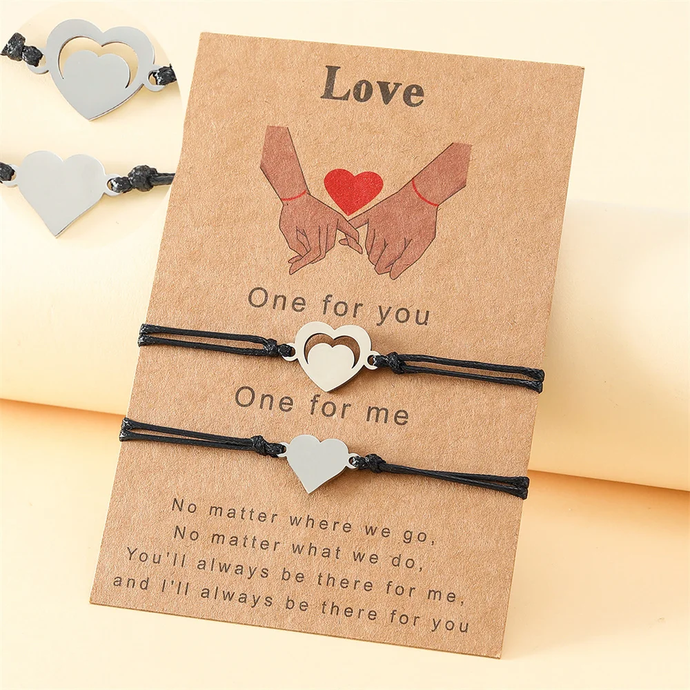 Charmsmic Stainless Steel Heart Shape Couple Bracelets For Lovers Make A Wish Card Stylish Party Hand Jewelry Decoration
Charmsmic Stainless Steel Heart Shape Couple Bracelets For Lovers Make A Wish Card Stylish Party Hand Jewelry Decoration