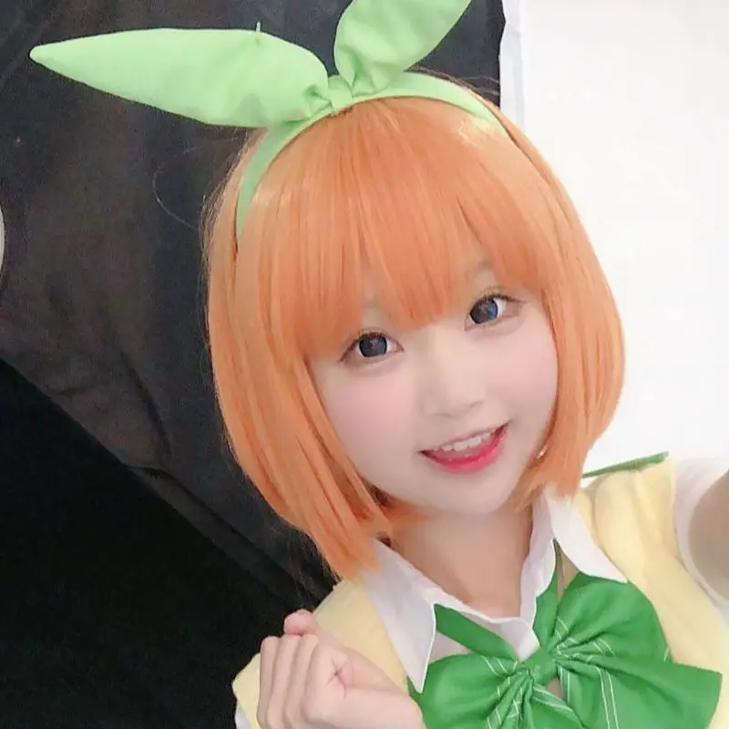 The Quintessential Quintuplets Cosplay Wig Nakano Yotsu Cosplay Wig Orange short hair Free wig Cap 
The Quintessential Quintuplets Cosplay Wig Nakano Yotsu Cosplay Wig Orange short hair Free wig Cap