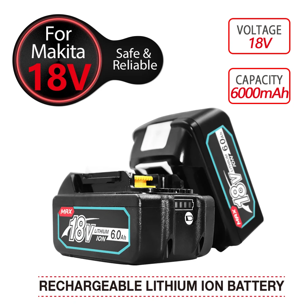 Аккумуляторная батарея Makita 18 в 6,0 1850 Ач для электроинструментов Makita со стандартной заменой литий-ионных аккумуляторов LXT BL1860 6000 В мАч
Аккумуляторная батарея Makita 18 в 6,0 1850 Ач для электроинструментов Makita со стандартной заменой литий-ионных аккумуляторов LXT BL1860 6000 В мАч
