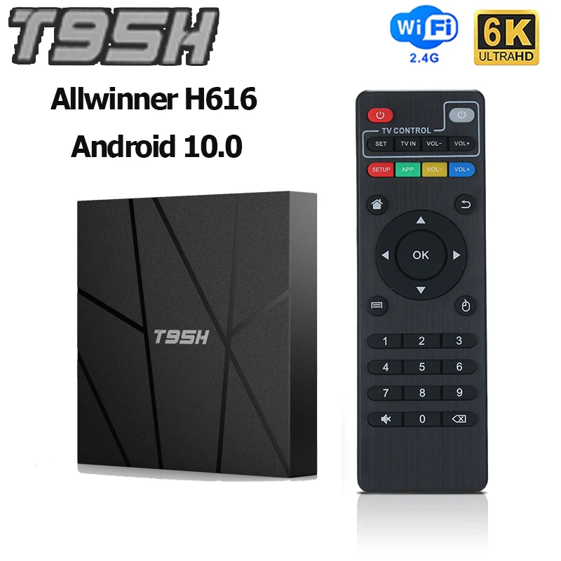 

T95H Smart TV Box Android 10.0 Allwinner H616 Quad core 4GB 64GB 6K 4K 2.4Ghz Wifi Media Player 3D LCD Display Set Top Box tvbox