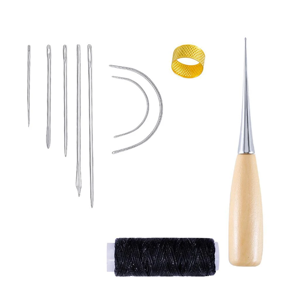 10pcs/set Leather Sewing Kit Waxed Thread Large-Eye Stitching Needles Awl Thimble Sewing Tools Kit For DIY Leather Craft
10pcs/set Leather Sewing Kit Waxed Thread Large-Eye Stitching Needles Awl Thimble Sewing Tools Kit For DIY Leather Craft