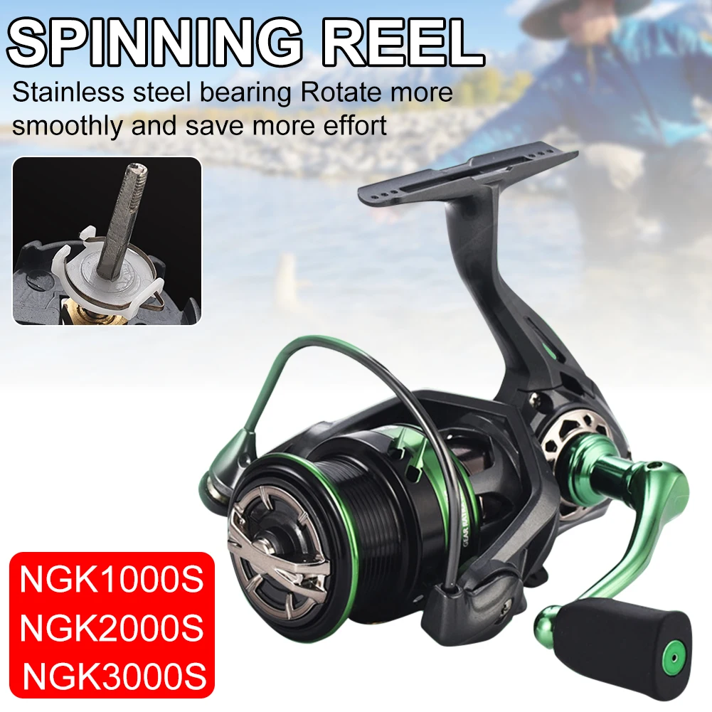 Spinning Reel NGK1000S-3000S Fishing Reel 8KG Max. Drag Metal Spool 5.2:1 Gear Ratio 13+1BB Saltwater Freshwater Fishing Tackle
Spinning Reel NGK1000S-3000S Fishing Reel 8KG Max. Drag Metal Spool 5.2:1 Gear Ratio 13+1BB Saltwater Freshwater Fishing Tackle
