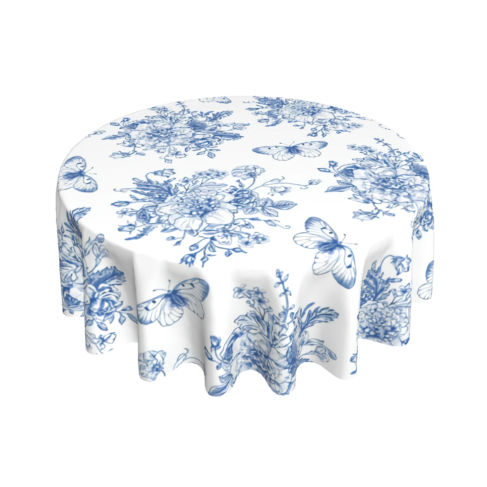 Blue Butterfly Flower Tablecloth Round 60 Inch with Dust-Proof Wrinkle Resistant Waterproof Decorative Table Cover 
Blue Butterfly Flower Tablecloth Round 60 Inch with Dust-Proof Wrinkle Resistant Waterproof Decorative Table Cover