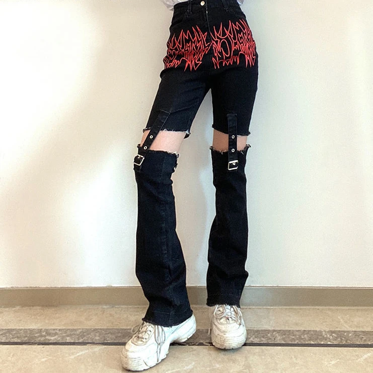 Y2K Pants Women Techwear Gothic Emo Alt Trousers Punk Dark Print 90s Cut Out Jeans Button Tie Up Black Hippie Goth Pants
Y2K Pants Women Techwear Gothic Emo Alt Trousers Punk Dark Print 90s Cut Out Jeans Button Tie Up Black Hippie Goth Pants