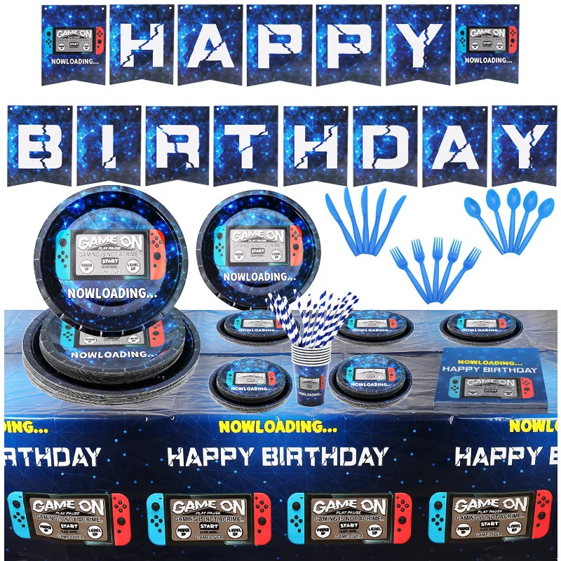 Game on Theme Birthday Party Decorations Disposable Tableware Sets Kids Boy Paper Plate Cup Napkin Baby Shower Party Supplies
Game on Theme Birthday Party Decorations Disposable Tableware Sets Kids Boy Paper Plate Cup Napkin Baby Shower Party Supplies