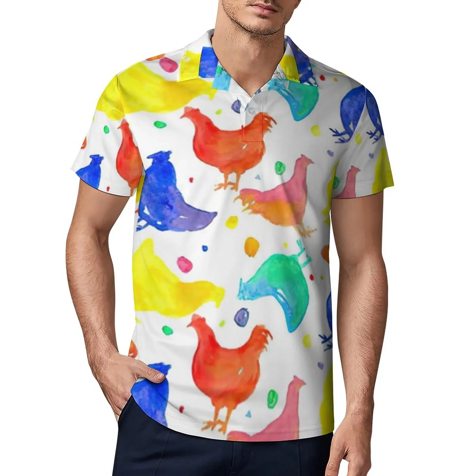 Рубашка-поло мужская с акварельным принтом и отложным воротником
Рубашка-поло мужская с акварельным принтом и отложным воротником