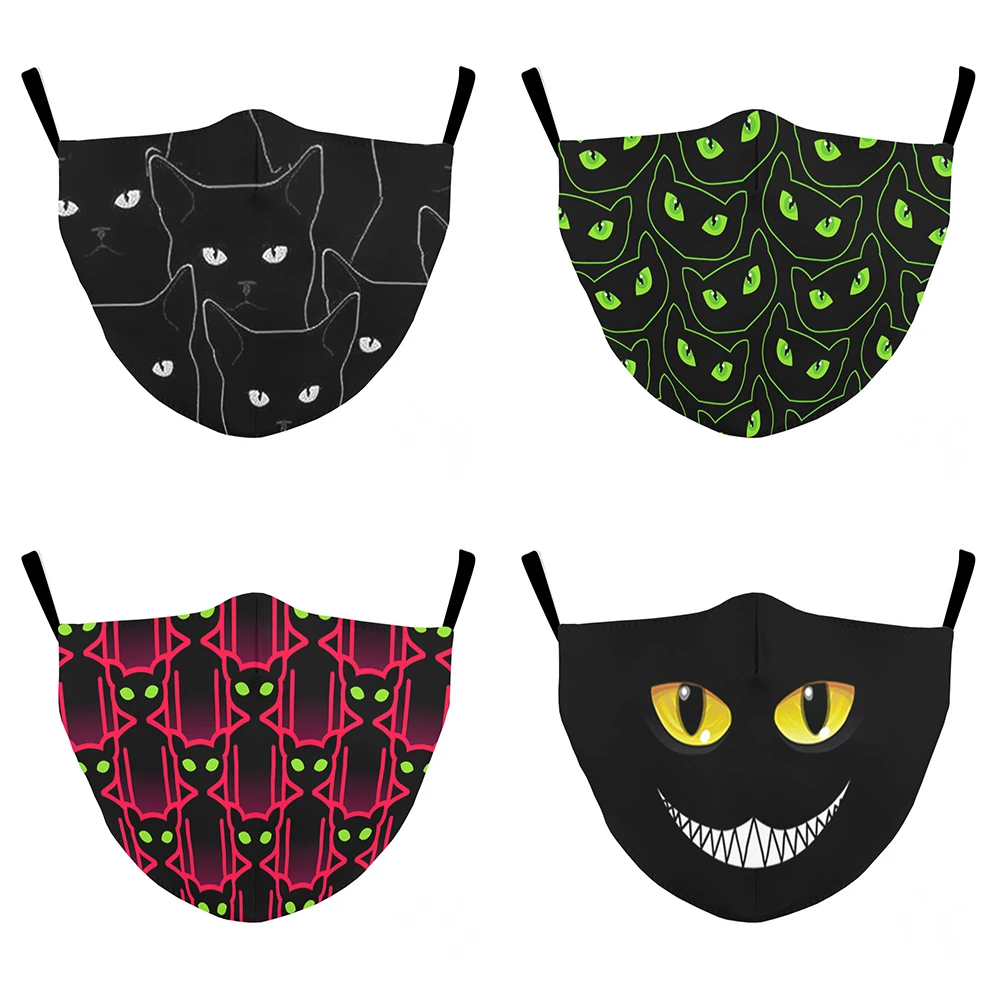 

Fashion Print Masks For Men Women Outdoor Sports Cycling Sunscreen Dustproof Facemask Fun Cat PM2.5 Filter Air Protection Virus